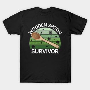 Wooden Spoon Survivor Funny St Paddys day Design T-Shirt